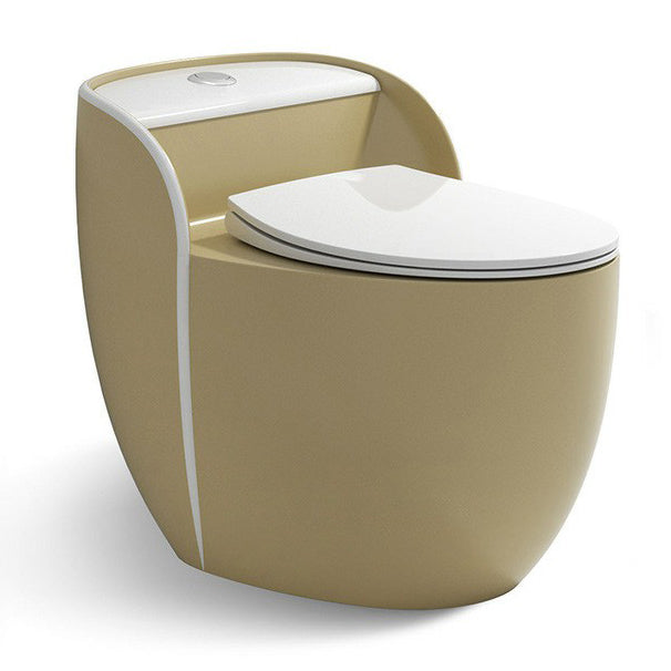 Modern One Piece Round Flush Toilet Floor Mounted Porcelain Toilet Bowl