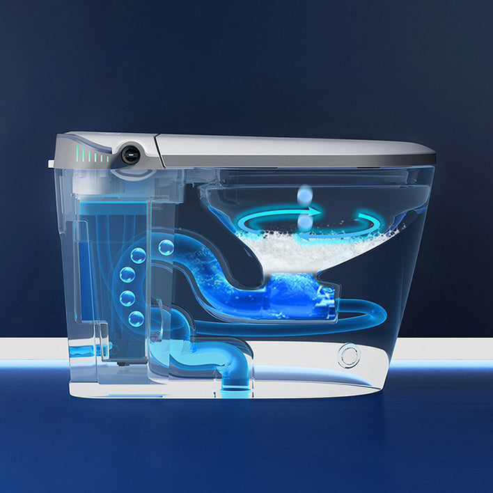 Contemporary One Piece Flush Toilet White Toilet for Bathroom