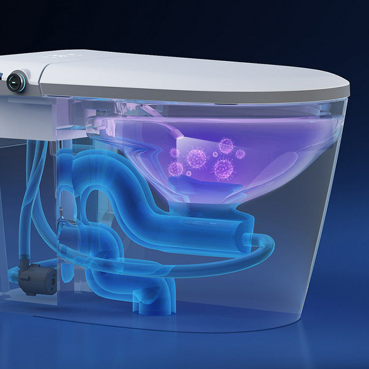 Contemporary One Piece Flush Toilet White Toilet for Bathroom