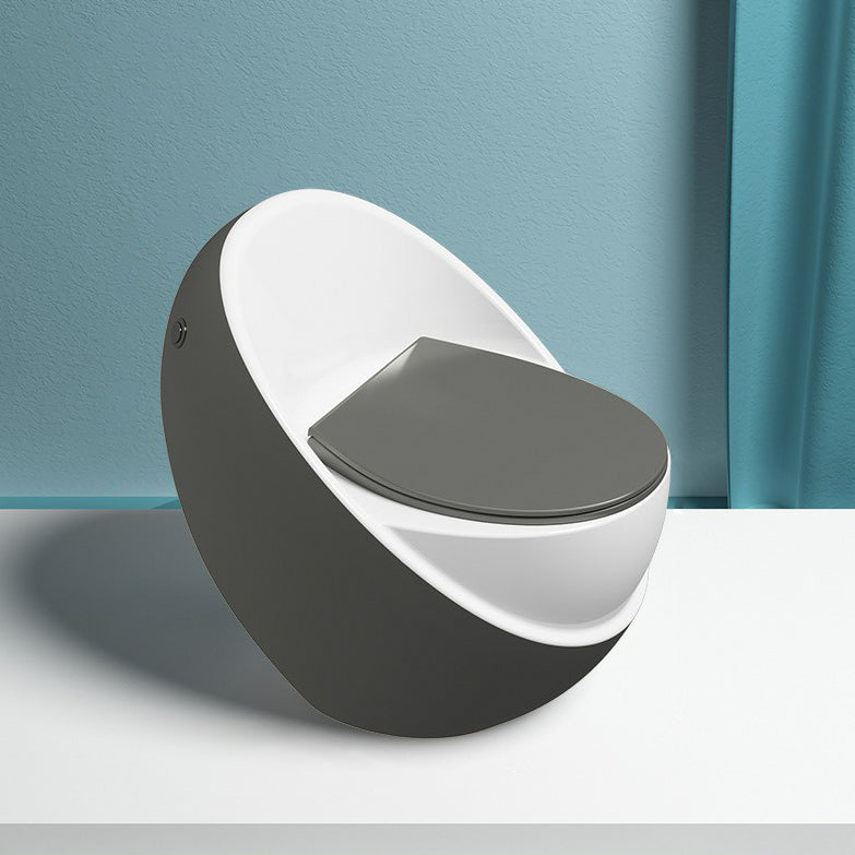 Modern Skirted Toilet Floor Mounted One Piece Flush Toilet with Toilet Seat