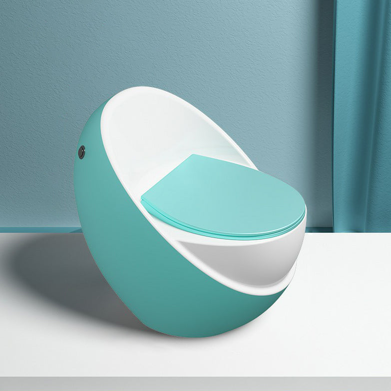 Modern Skirted Toilet Floor Mounted One Piece Flush Toilet with Toilet Seat