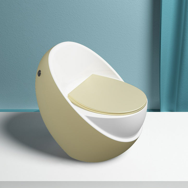 Modern Skirted Toilet Floor Mounted One Piece Flush Toilet with Toilet Seat