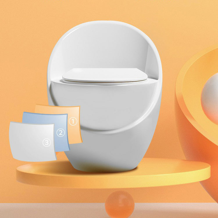 Modern Skirted Toilet Floor Mounted One Piece Flush Toilet with Toilet Seat