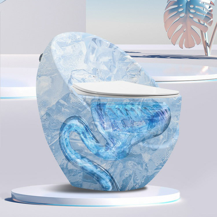 Modern Skirted Toilet Floor Mounted One Piece Flush Toilet with Toilet Seat