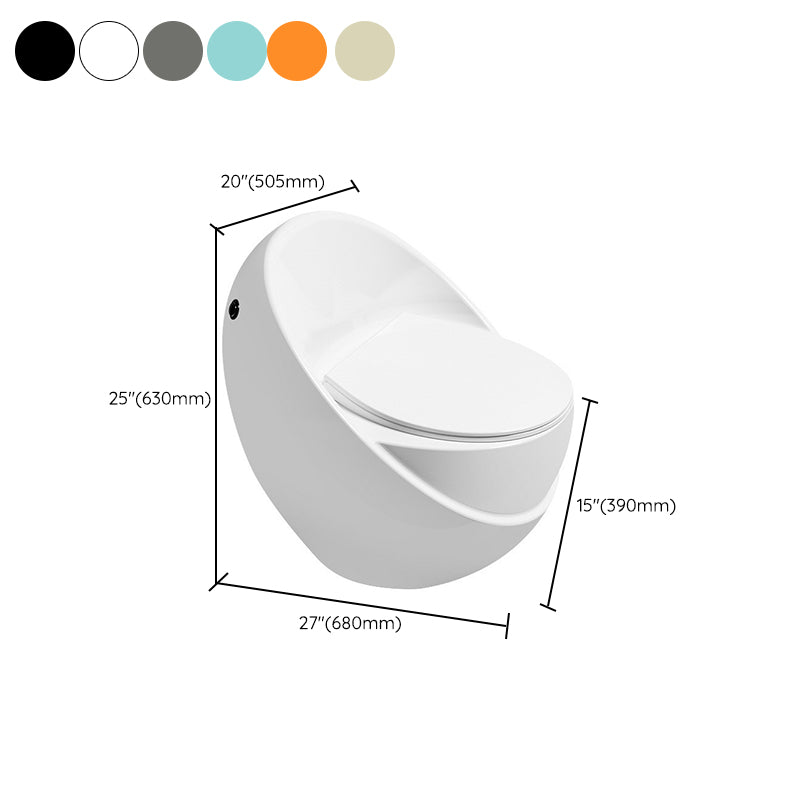 Modern Skirted Toilet Floor Mounted One Piece Flush Toilet with Toilet Seat