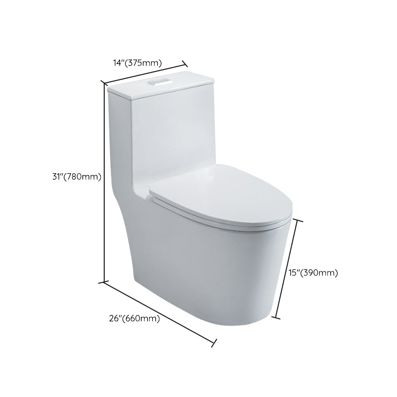 Modern Ceramic Toilet Bowl One Piece Flush Toilet with Toilet Seat