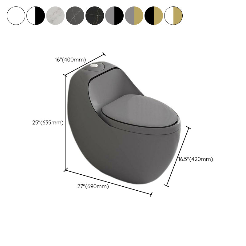 Contemporary 1 Piece Flush Toilet Floor Mounted Urine Toilet for Bathroom