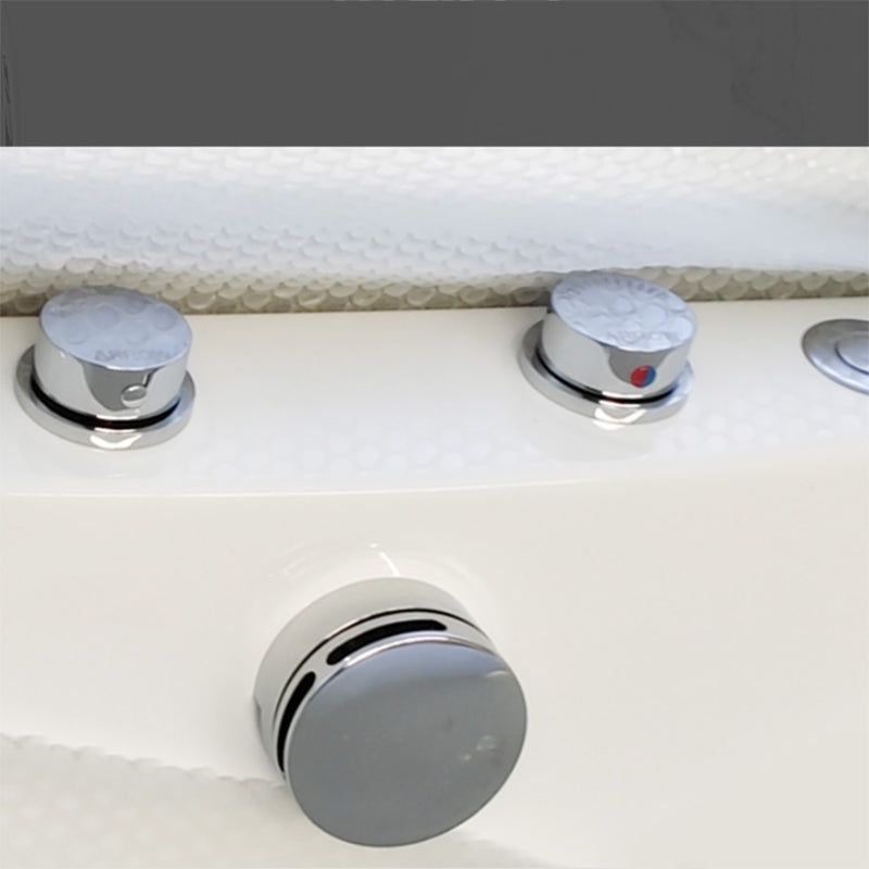 White Acrylic Freestanding Bathtub Oval Modern Handles Included Bath