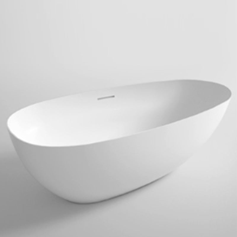 Soaking Stone Bathtub Antique Finish Oval Back to Wall Bath Tub