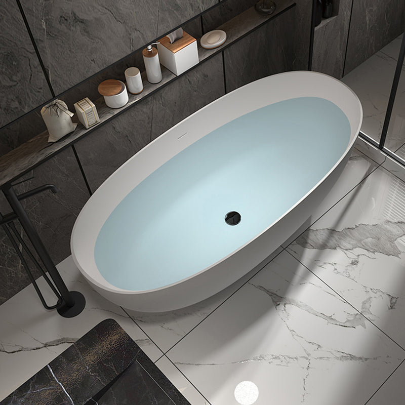 Stone Soaking Bathtub Antique Finish Modern Back to Wall Bath Tub