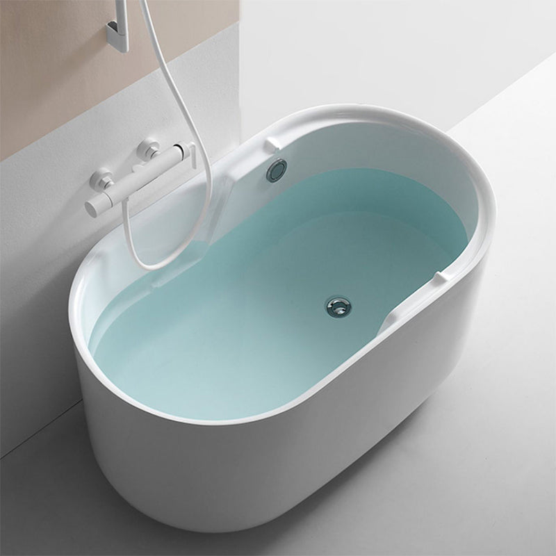 Modern Acrylic Bathtub Freestanding Soaking Tub , 27.56-inch Wide