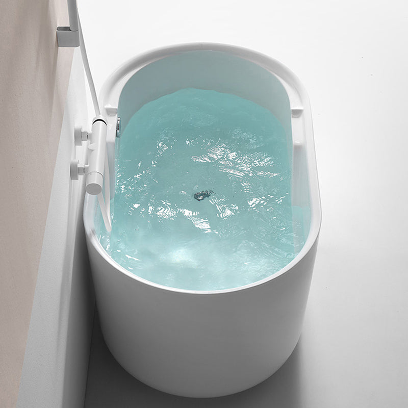 Modern Acrylic Bathtub Freestanding Soaking Tub , 27.56-inch Wide