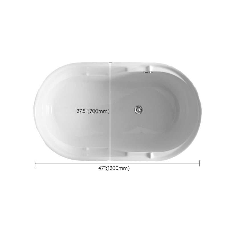 Modern Acrylic Bathtub Freestanding Soaking Tub , 27.56-inch Wide