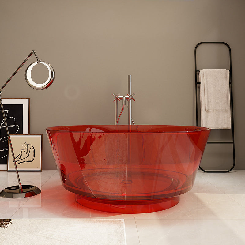 Modern Soaking Bathtub Antique Finish Round Freestanding Bath Tub
