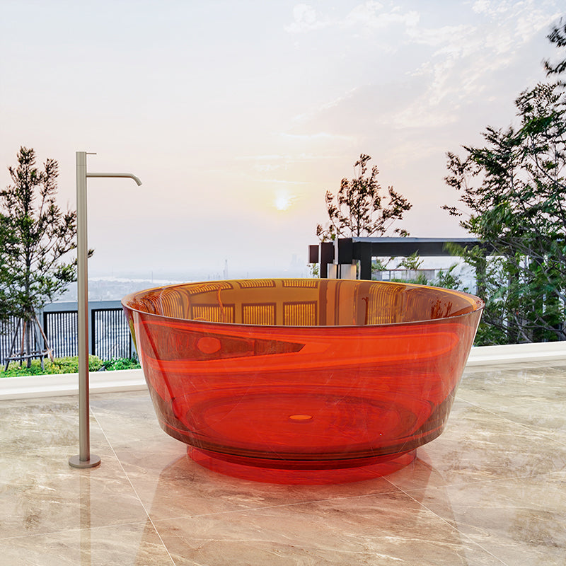 Modern Soaking Bathtub Antique Finish Round Freestanding Bath Tub