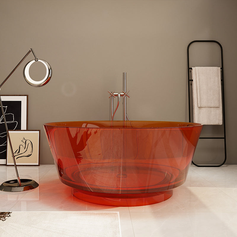 Modern Soaking Bathtub Antique Finish Round Freestanding Bath Tub