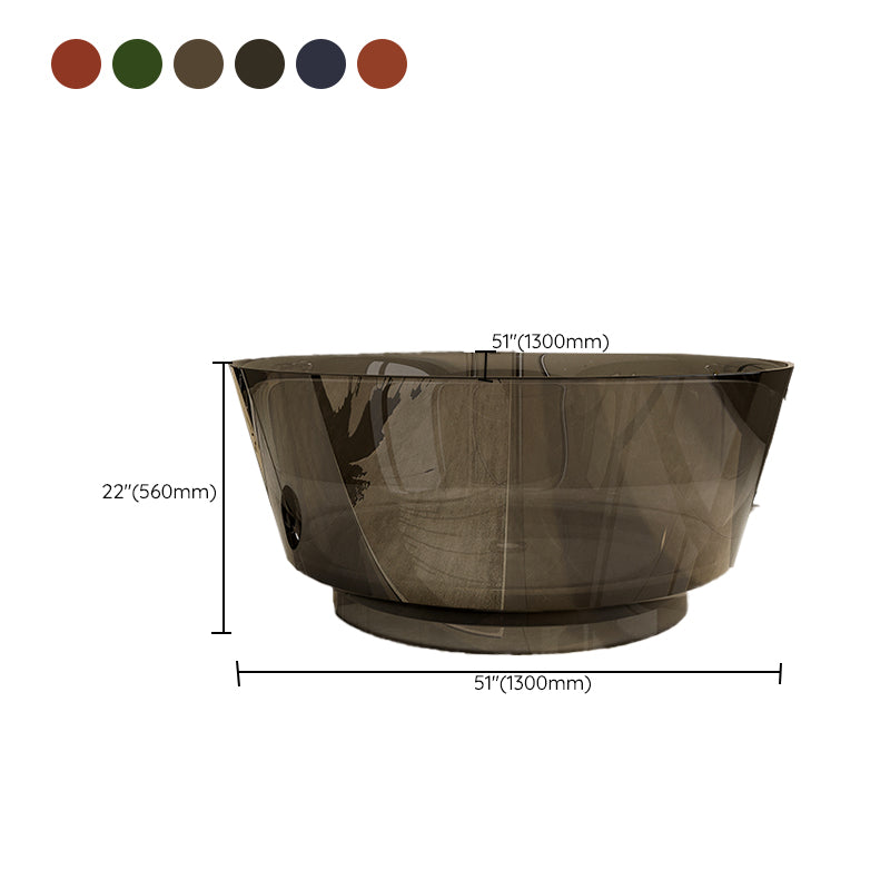 Modern Soaking Bathtub Antique Finish Round Freestanding Bath Tub