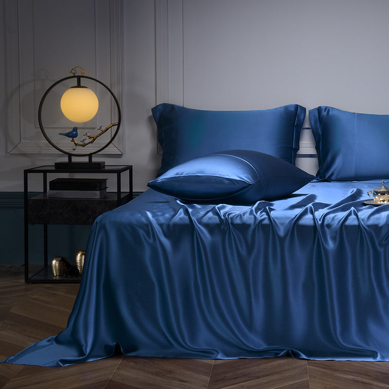 Solid Color Non-Pilling Fitted Sheet Mulberry Silk Breathable Fitted Sheet