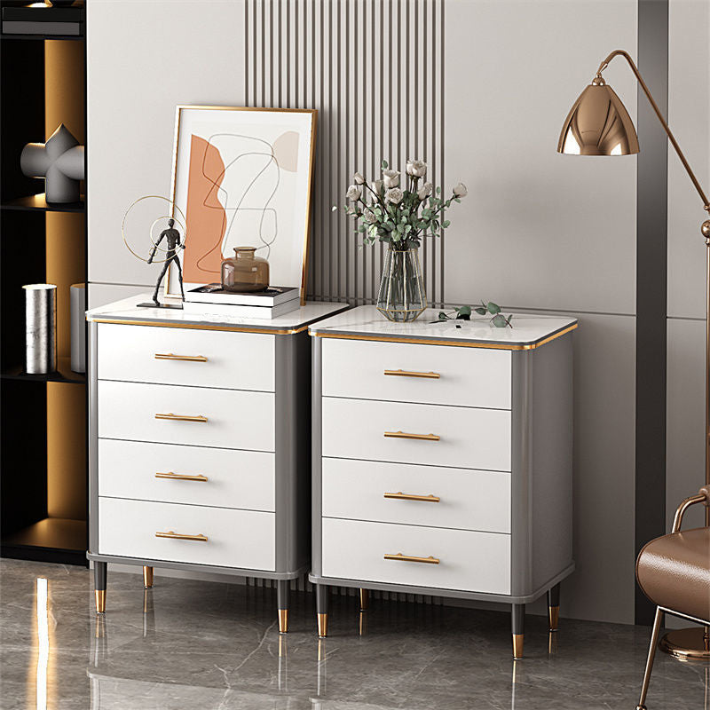 Contemporary Glam Storage Chest Marble Storage Chest Dresser for Home