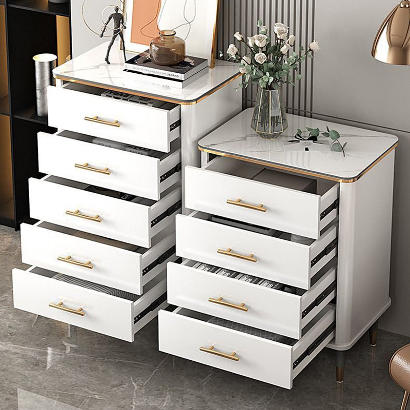 Contemporary Glam Storage Chest Marble Storage Chest Dresser for Home