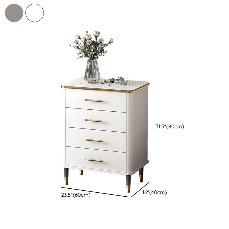 Contemporary Glam Storage Chest Marble Storage Chest Dresser for Home