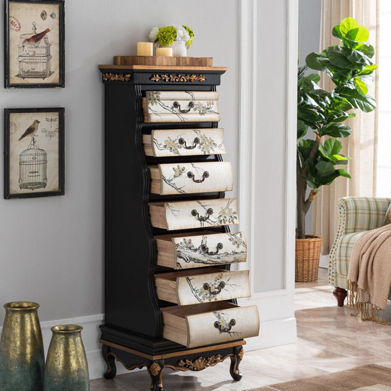 Traditional Birch Lingerie Chest Vertical Storage Chest Dresser for Home