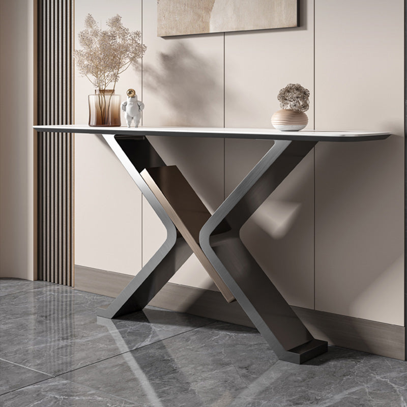 Modern Rectangle Console Accent Table Antique Finish Accent Table