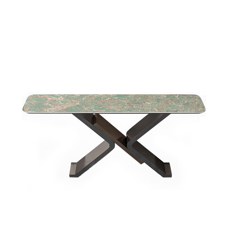 Modern Rectangle Console Accent Table Antique Finish Accent Table