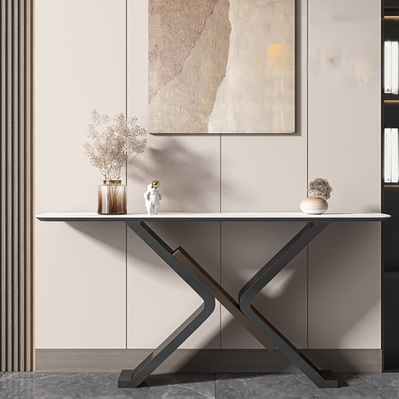 Modern Rectangle Console Accent Table Antique Finish Accent Table