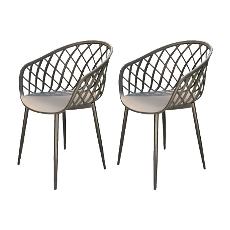 Stacking Dining Armchair Contemporary Plastic Patio Arm Chair