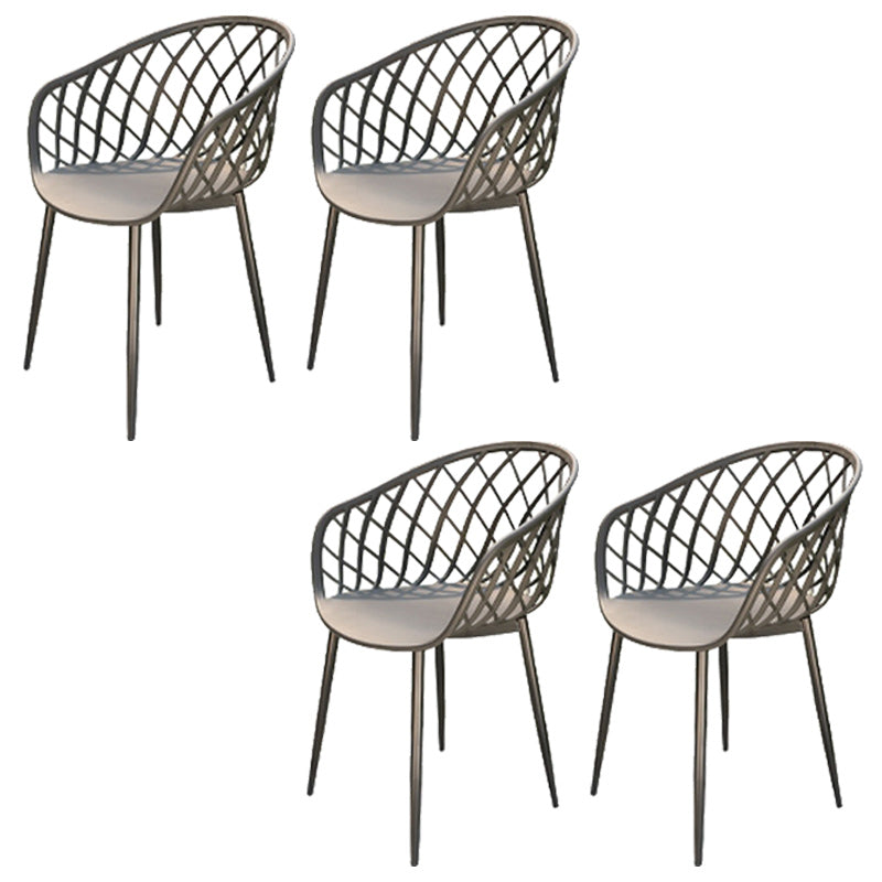 Stacking Dining Armchair Contemporary Plastic Patio Arm Chair