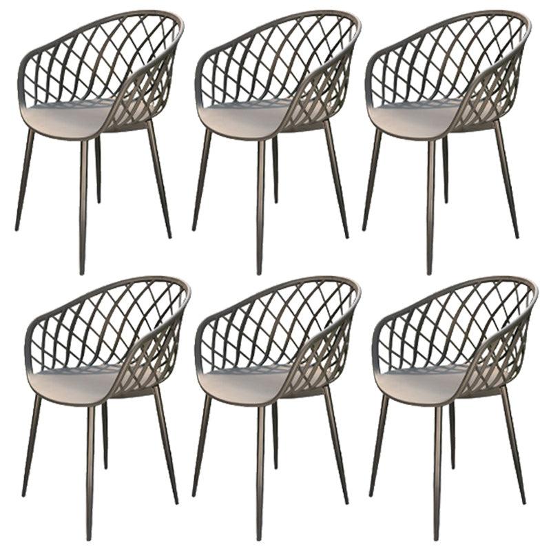 Stacking Dining Armchair Contemporary Plastic Patio Arm Chair