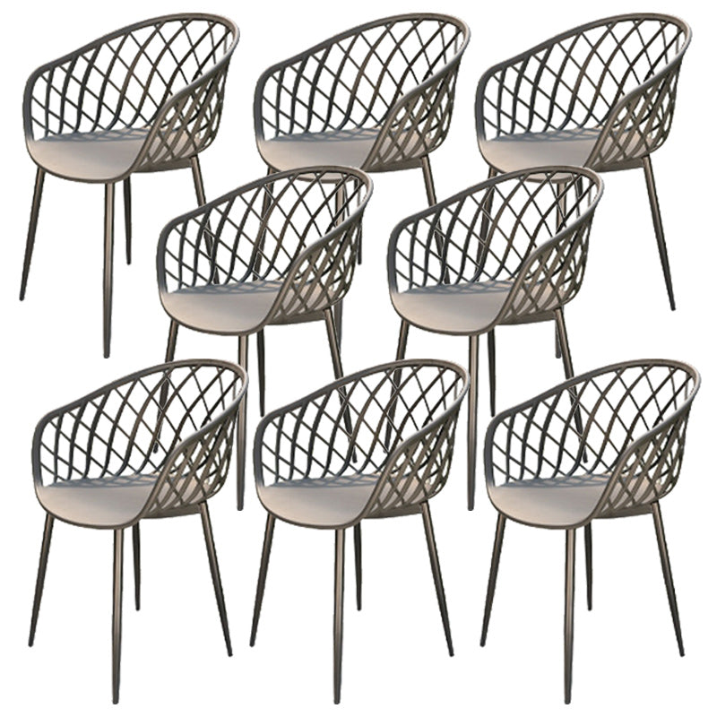 Stacking Dining Armchair Contemporary Plastic Patio Arm Chair
