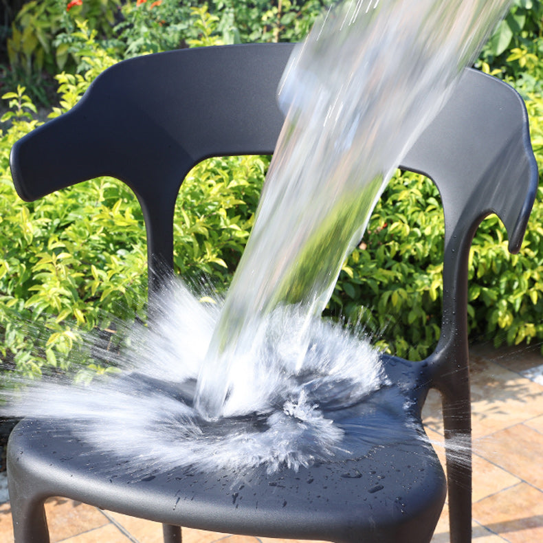 Stacking Dining Armchair Contemporary Plastic Patio Arm Chair
