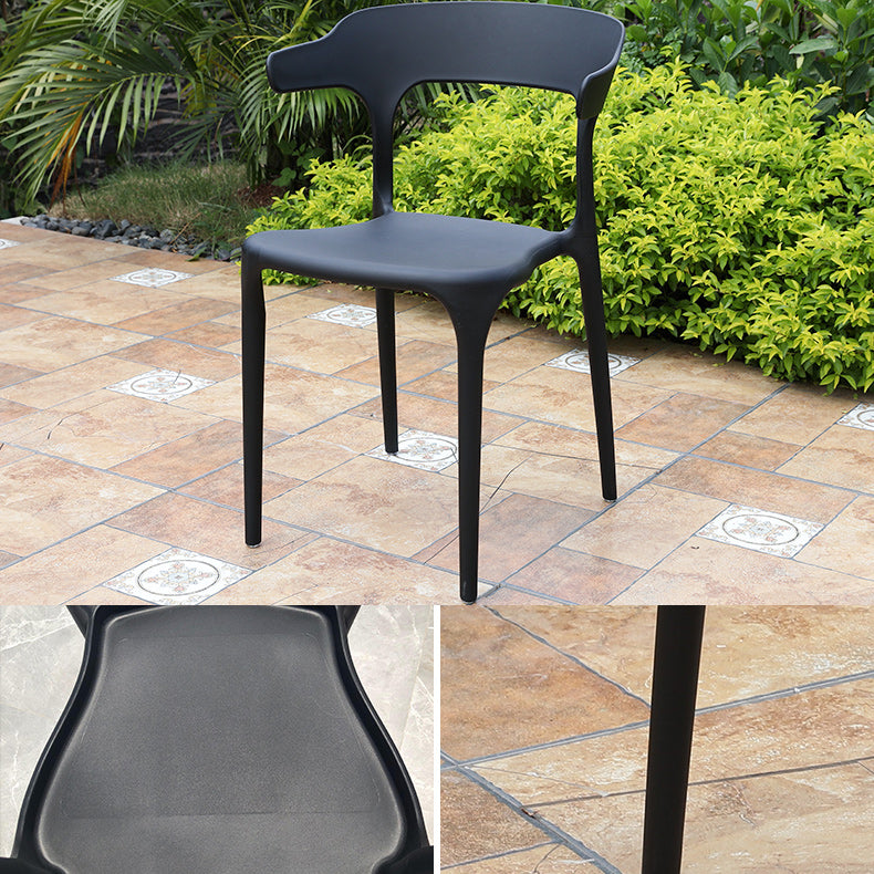 Stacking Dining Armchair Contemporary Plastic Patio Arm Chair