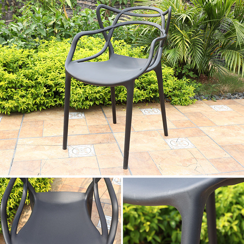 Stacking Dining Armchair Contemporary Plastic Patio Arm Chair