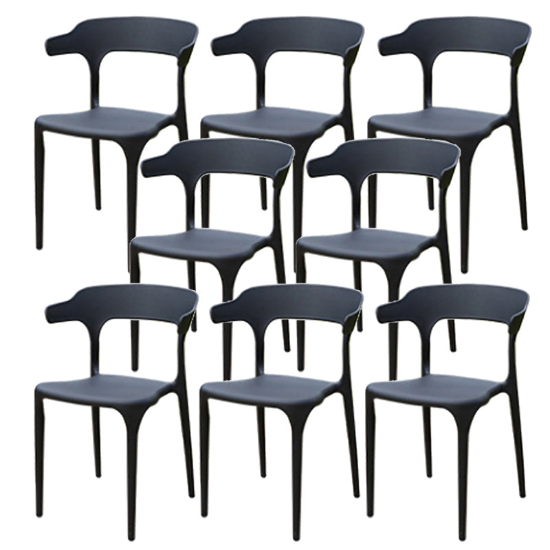 Stacking Dining Armchair Contemporary Plastic Patio Arm Chair