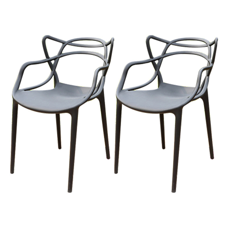 Stacking Dining Armchair Contemporary Plastic Patio Arm Chair