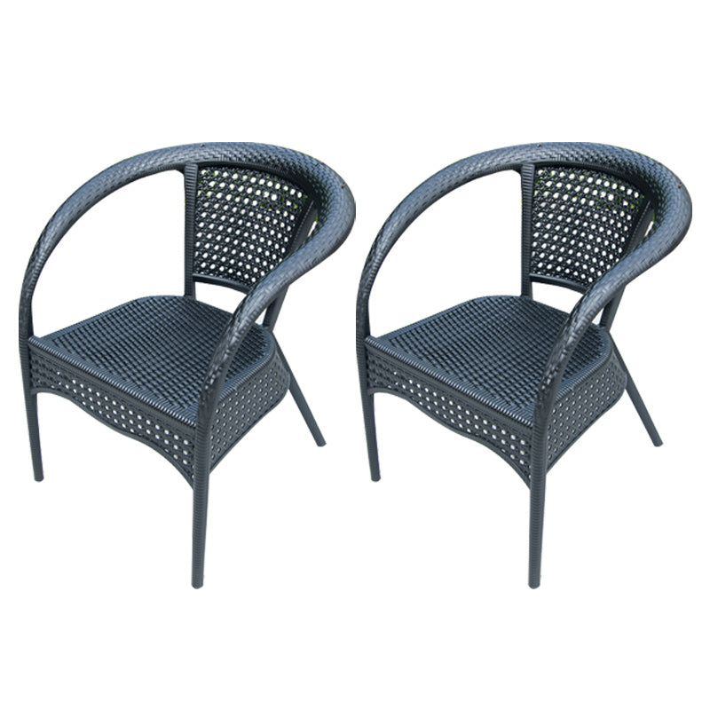 Stacking Dining Armchair Contemporary Plastic Patio Arm Chair
