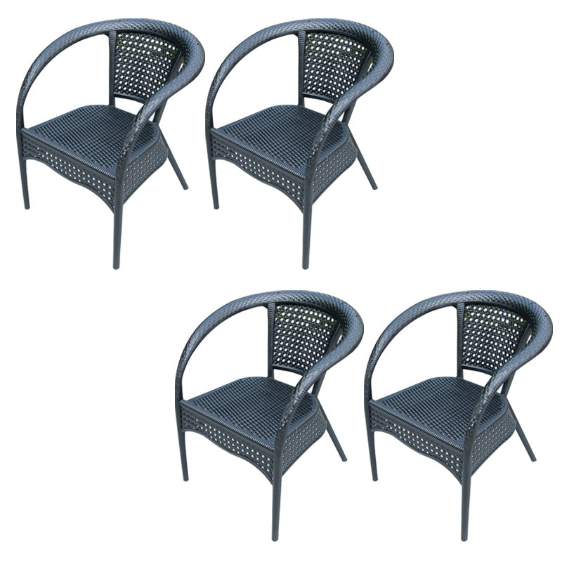 Stacking Dining Armchair Contemporary Plastic Patio Arm Chair