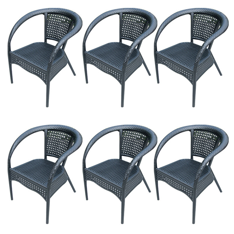 Stacking Dining Armchair Contemporary Plastic Patio Arm Chair