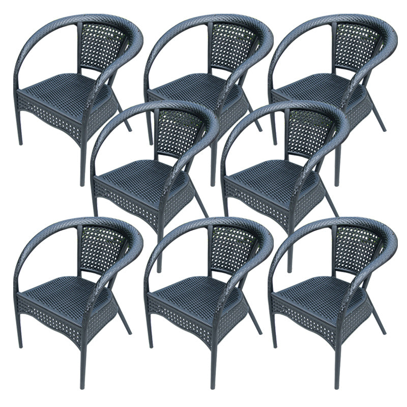 Stacking Dining Armchair Contemporary Plastic Patio Arm Chair