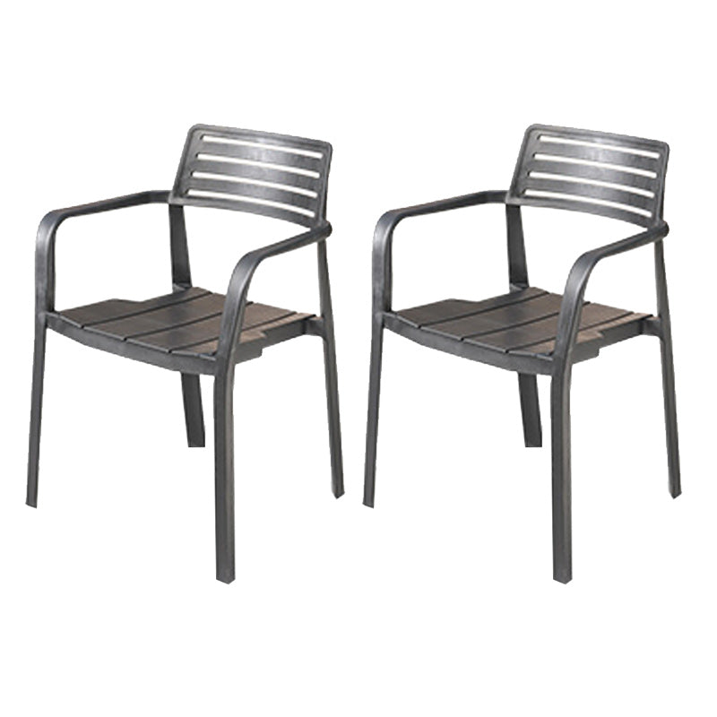 Stacking Dining Armchair Contemporary Plastic Patio Arm Chair