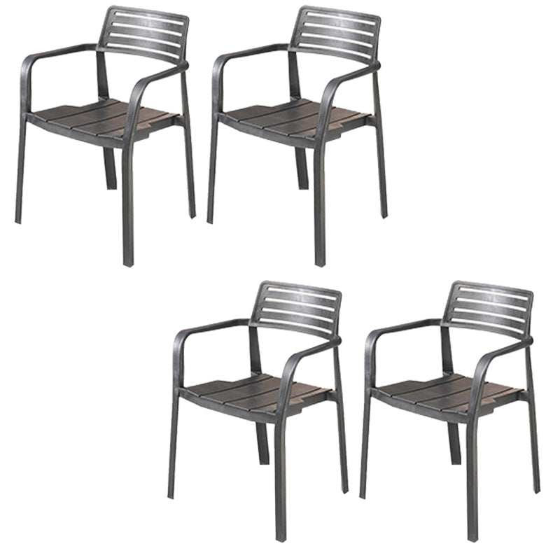 Stacking Dining Armchair Contemporary Plastic Patio Arm Chair