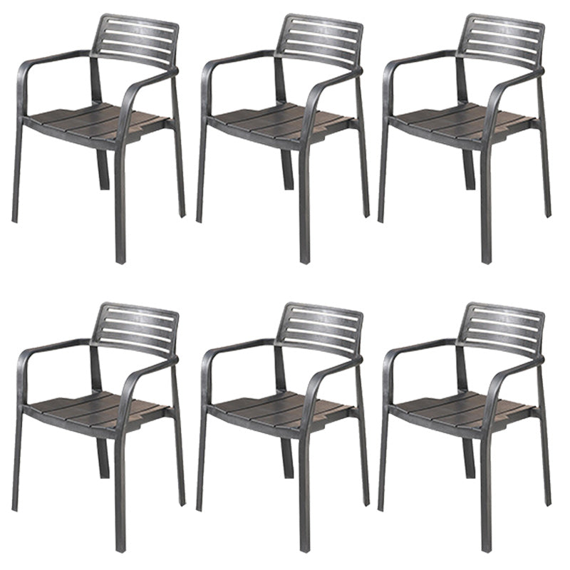 Stacking Dining Armchair Contemporary Plastic Patio Arm Chair