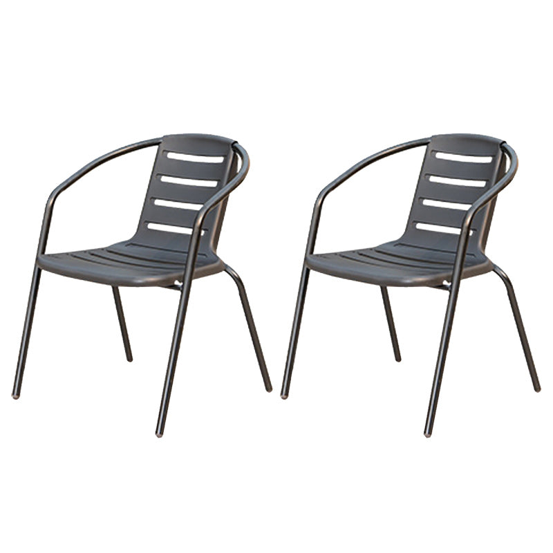 Stacking Dining Armchair Contemporary Plastic Patio Arm Chair