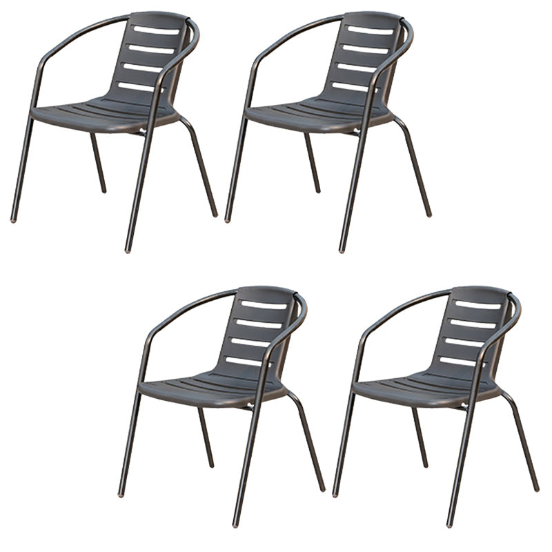 Stacking Dining Armchair Contemporary Plastic Patio Arm Chair