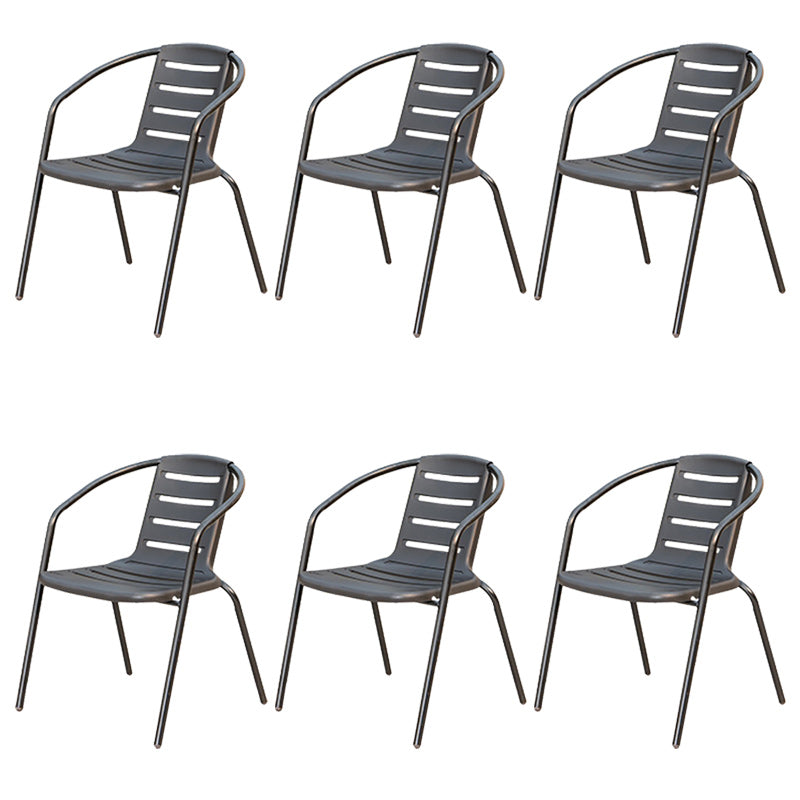 Stacking Dining Armchair Contemporary Plastic Patio Arm Chair