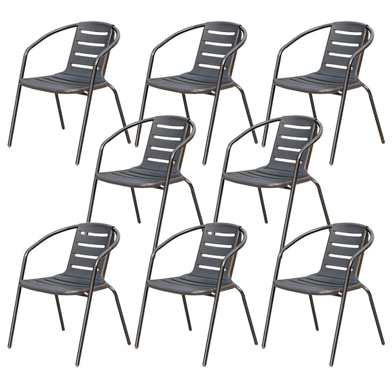 Stacking Dining Armchair Contemporary Plastic Patio Arm Chair