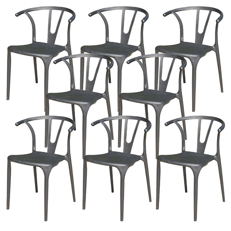 Stacking Dining Armchair Contemporary Plastic Patio Arm Chair